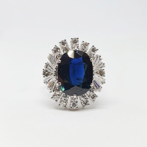 Anello Zaffiro e diamanti