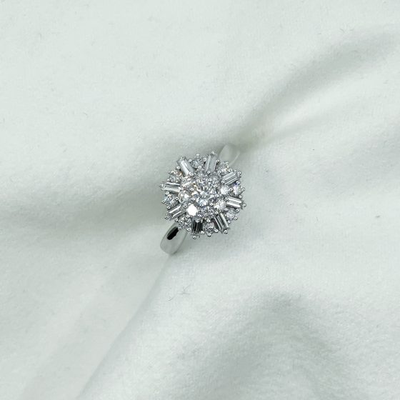 Anello diamanti oro bianco