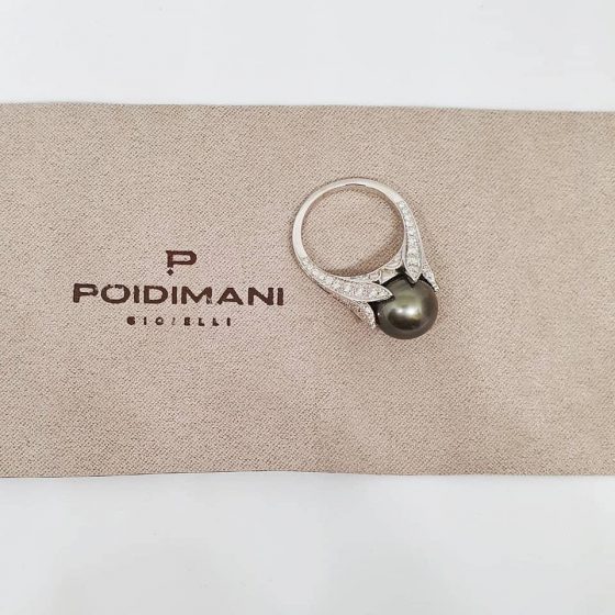 Anello diamanti perla
